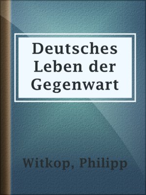 cover image of Deutsches Leben der Gegenwart